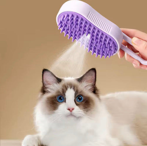 Brosse de Toilettage à Vapeur Rechargeable 3 en 1 pour Chat/Chien