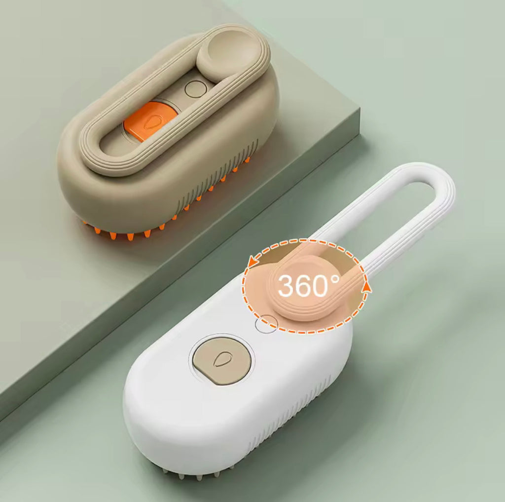 Brosse de Toilettage à Vapeur Rechargeable 3 en 1 pour Chat/Chien