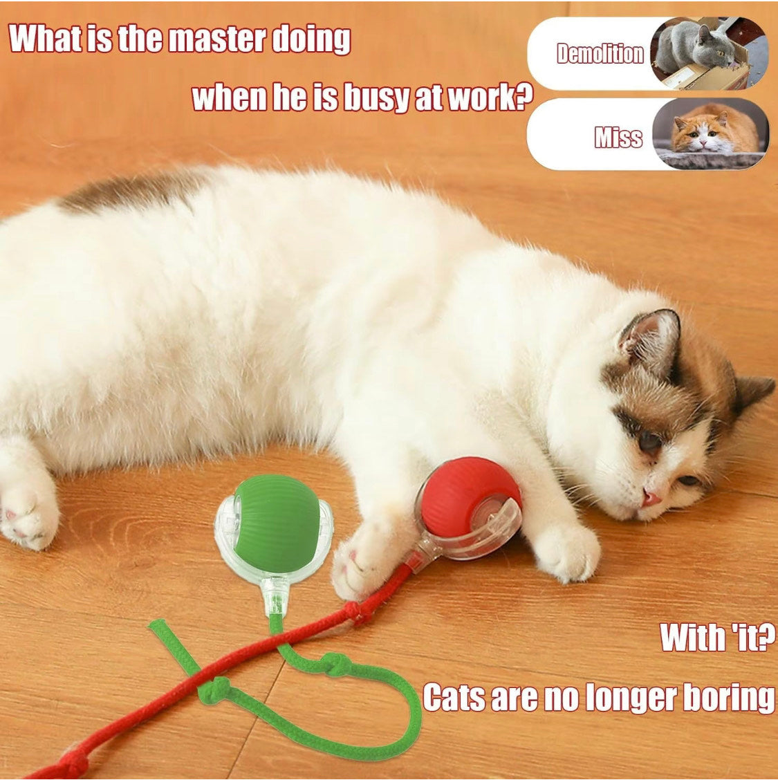 Jouet interactif intelligent – Boule roulante avec queue imitant une souris
